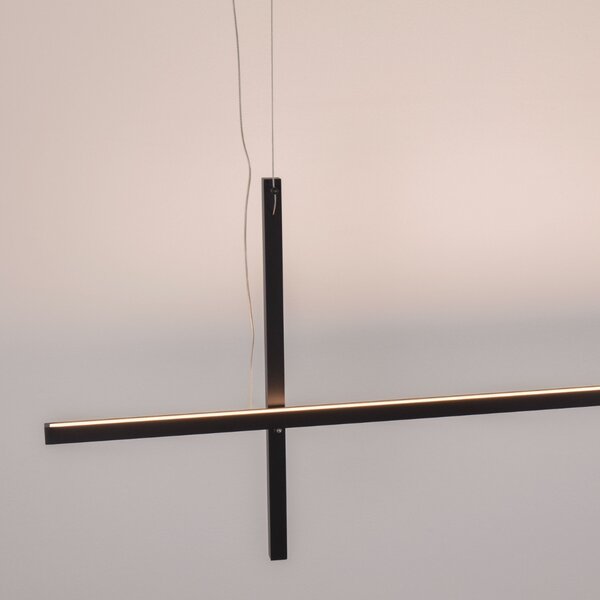 Nova Luce Černé kovové závěsné LED světlo Looma 152 cm