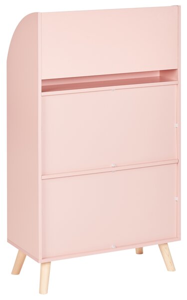 Knihovna se 3 policemi LILOET 102 cm Pastelově růžová