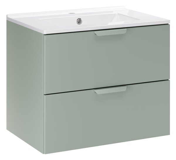 Comad Koupelnová skříňka s nábytkovým umyvadlem Aster Green 60 zelená mat