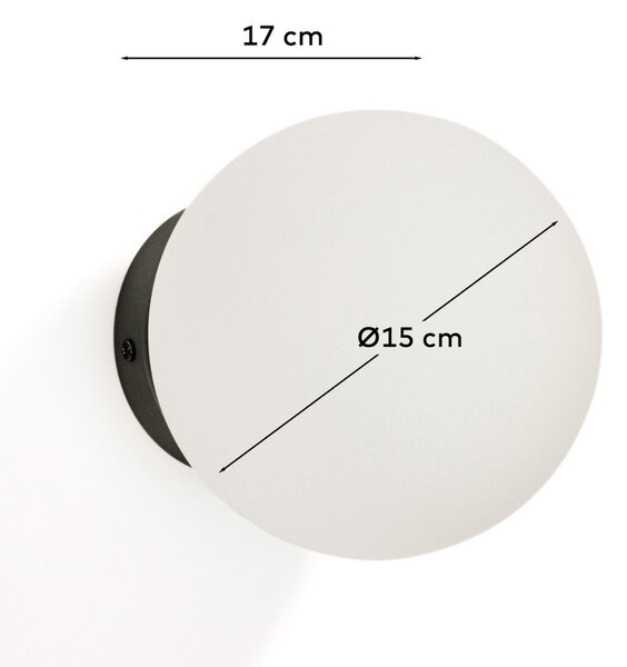 Kave Home Bílé skleněné nástěnné světlo Brisia 15 cm