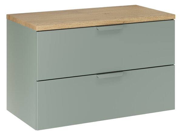 Comad Koupelnová skříňka pod deskové umyvadlo Aster Green 80 zelená mat/cremona dub
