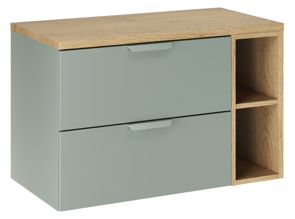 Comad Set koupelnového nábytku Aster Green 80 zelená mat/dub cremona (3 kusy nábytku)