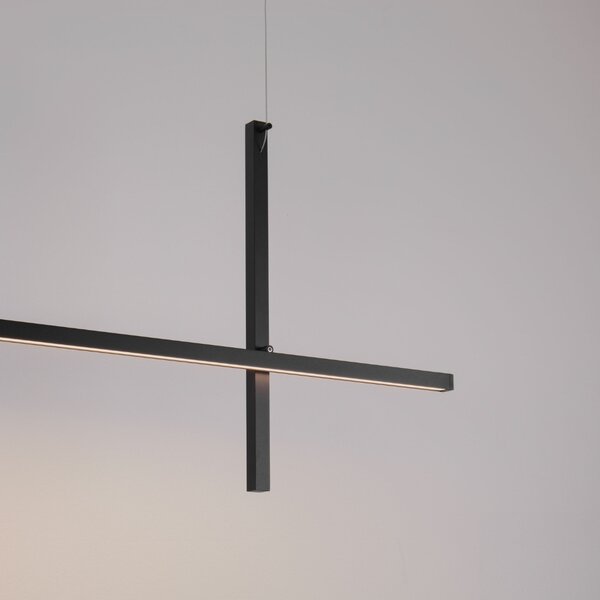 Nova Luce Černé kovové závěsné LED světlo Looma 152 cm