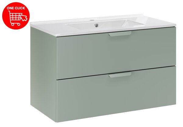 Comad Koupelnová skříňka s nábytkovým umyvadlem Aster Green 80 zelená mat