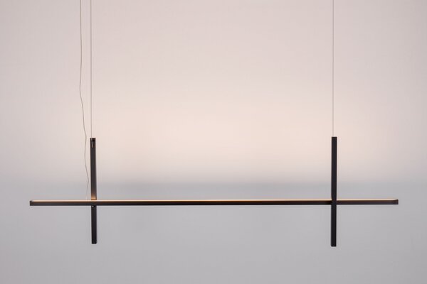 Nova Luce Černé kovové závěsné LED světlo Looma 152 cm