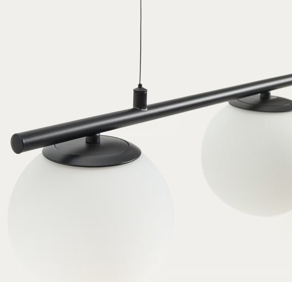 Kave Home Černé kovové závěsné světlo Brisia 73 cm