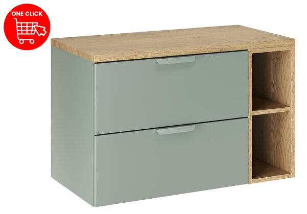 Comad Set koupelnového nábytku Aster Green 80 zelená mat/dub cremona (3 kusy nábytku)