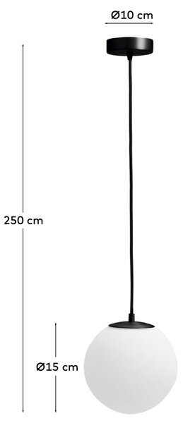 Kave Home Bílé skleněné závěsné světlo Brisia 15 cm
