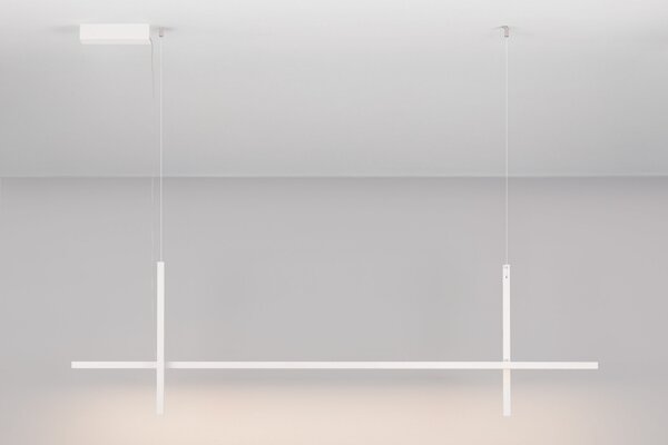 Nova Luce Bílé kovové závěsné LED světlo Looma 152 cm