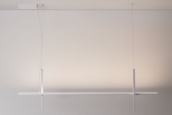 Nova Luce Bílé kovové závěsné LED světlo Looma 152 cm