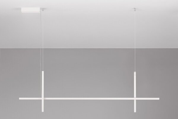 Nova Luce Bílé kovové závěsné LED světlo Looma 152 cm