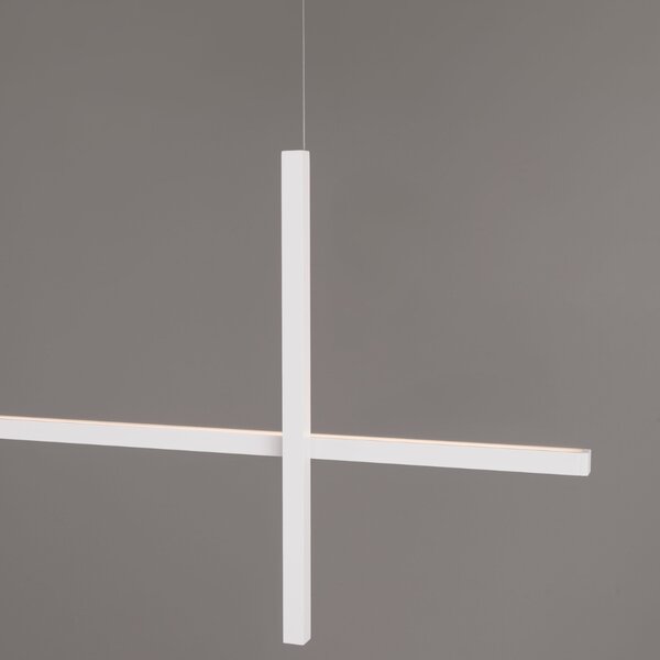 Nova Luce Bílé kovové závěsné LED světlo Looma 152 cm