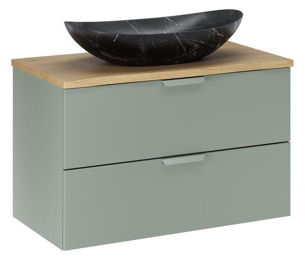 Comad Koupelnová skříňka s deskovým umyvadlem Aster Green 80 zelená matná