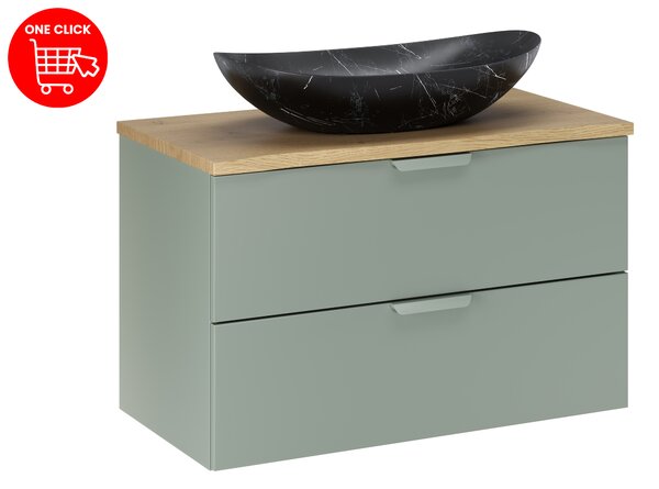 Comad Koupelnová skříňka s deskovým umyvadlem Aster Green 80 zelená matná