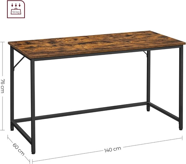 SONGMICS Psací stůl Vasagle Kolmo 140 cm hnědý