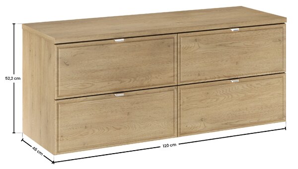 Comad Koupelnová dvojskříňka pod deskové umyvadlo Terra Cremona 120 dub cremona