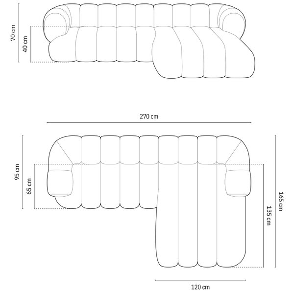 -25 % Dny MOMENTI– Cosmopolitan Design Zelená rohová pohovka Koge 270 cm, pravá
