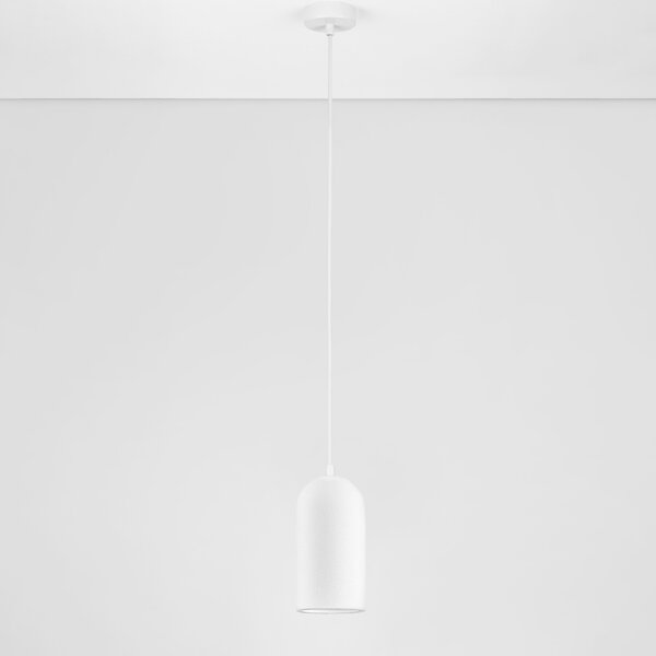 Nova Luce Bílé sádrové závěsné světlo Dome 10 cm