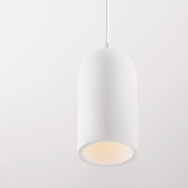Nova Luce Bílé sádrové závěsné světlo Dome 10 cm