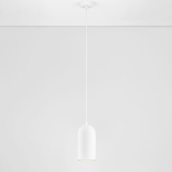 Nova Luce Bílé sádrové závěsné světlo Dome 10 cm