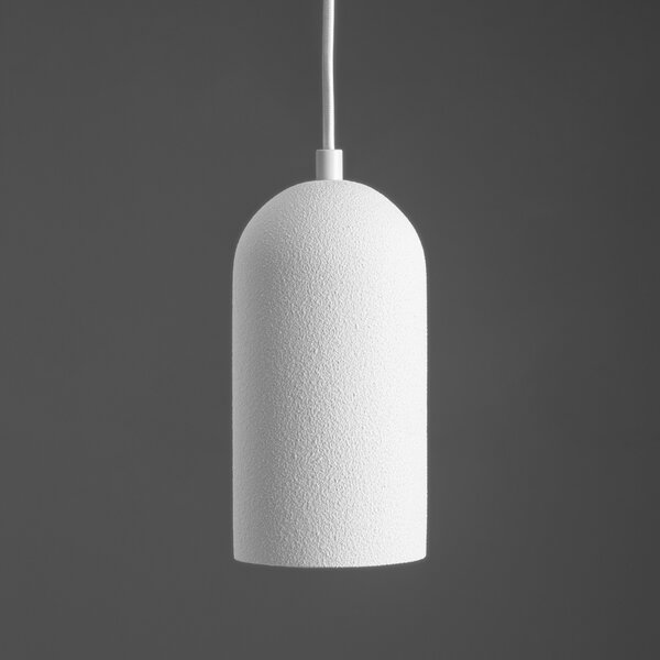 Nova Luce Bílé sádrové závěsné světlo Dome 10 cm