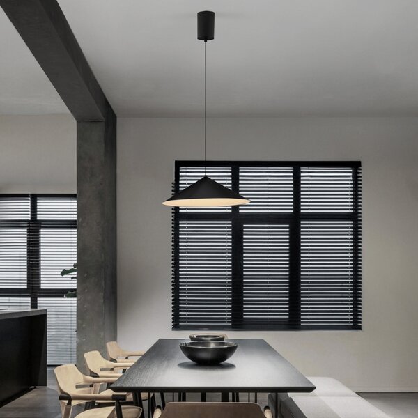 Nova Luce Černé kovové závěsné LED světlo Lui 39,5 cm