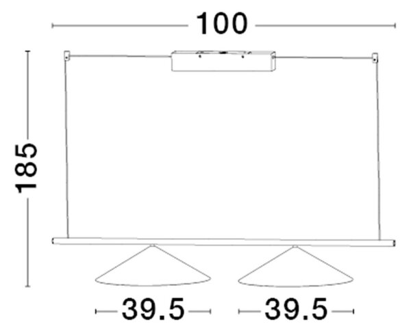 Nova Luce Černé kovové závěsné LED světlo Lui 100 cm