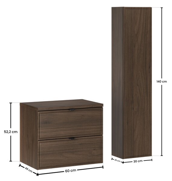 Comad Set koupelnového nábytku Terra Villa 60 ořech villa (3 kusy nábytku)