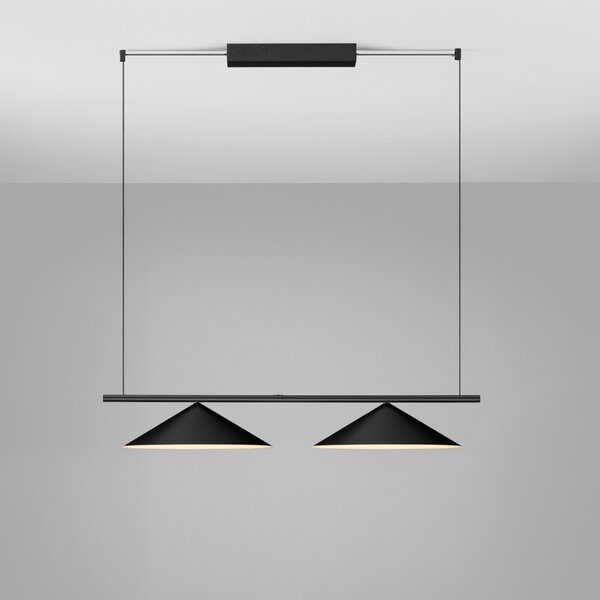 Nova Luce Černé kovové závěsné LED světlo Lui 100 cm