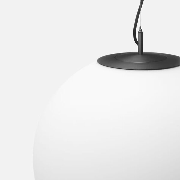 Kave Home Bílé skleněné závěsné světlo Brisia 50 cm