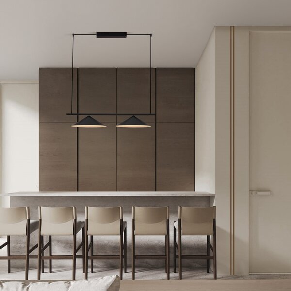 Nova Luce Černé kovové závěsné LED světlo Lui 100 cm
