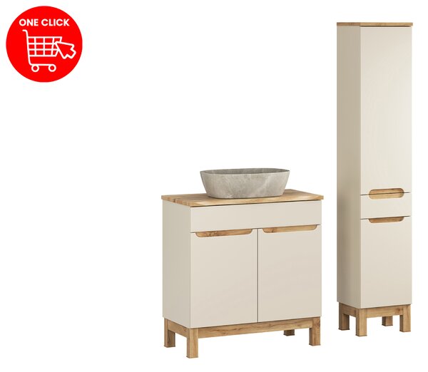 Comad Set koupelnového nábytku Bali Cashmere 80 kašmír/dub wotan (4 kusy nábytku)