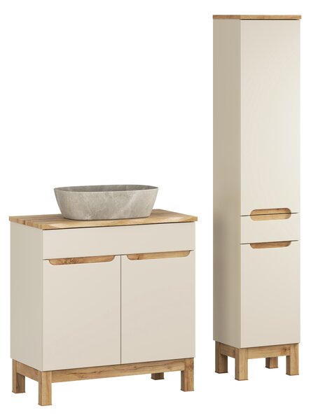 Comad Set koupelnového nábytku Bali Cashmere 80 kašmír/dub wotan (4 kusy nábytku)