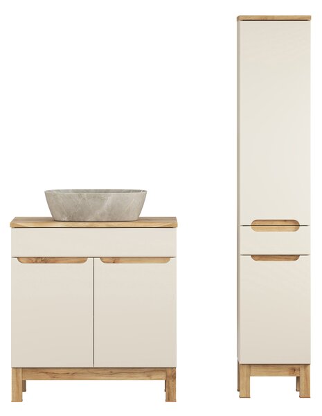 Comad Set koupelnového nábytku Bali Cashmere 80 kašmír/dub wotan (4 kusy nábytku)