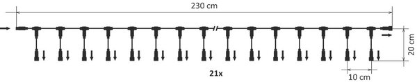 DECOLED Easy Fix T rozbočovač, 21 výstupů, bílý, IP67