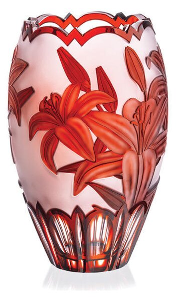 Bohemia Crystal Broušená váza 80711/GR/lilie/300mm
