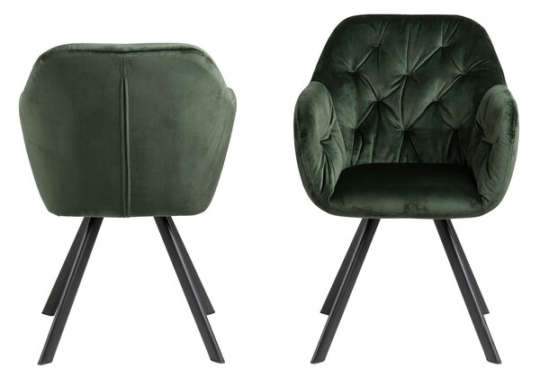 ACTONA Židle s opěrkou Lola zelená 81.5 × 57.5 × 61.5 cm