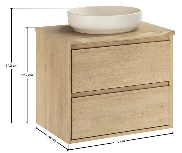 Comad Koupelnová skříňka s deskovým umyvadlem Viola Cremona 60 dub cremona