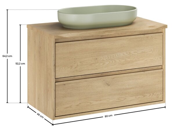 Comad Koupelnová skříňka s deskovým umyvadlem Viola Cremona 80 dub cremona