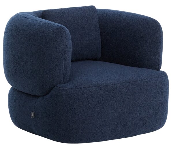 Kave Home Tmavě modré bouclé křeslo Martina