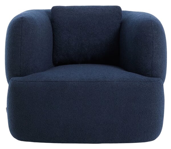 Kave Home Tmavě modré bouclé křeslo Martina