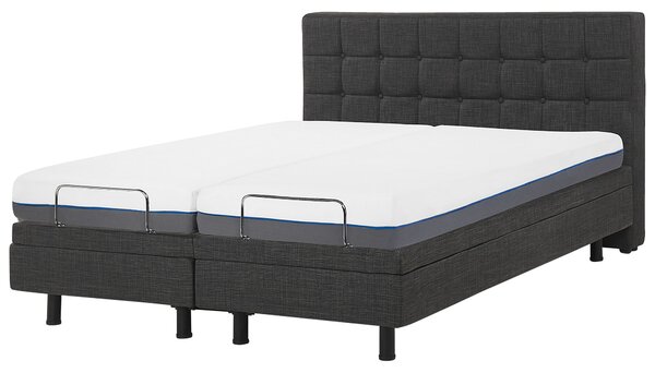 Polohovací postel Tkanina DUKE 160 x 200 cm Tmavě šedá