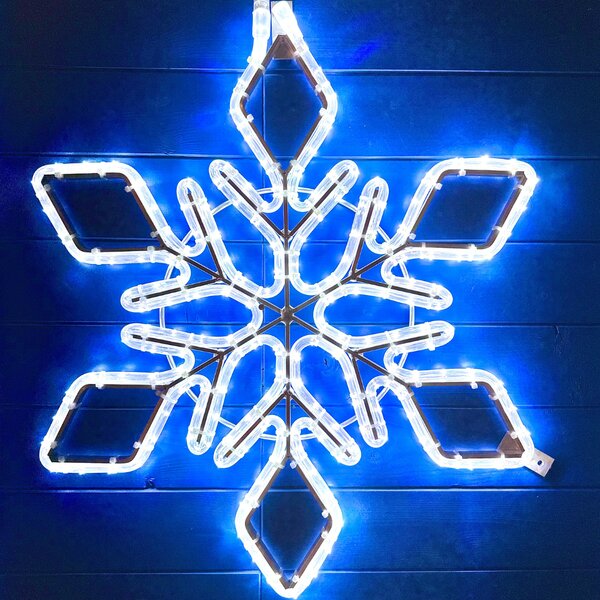 DECOLED Easy Fix 2D LED světelná vločka IX, 65 × 65 cm, ledově bílá, závěsný