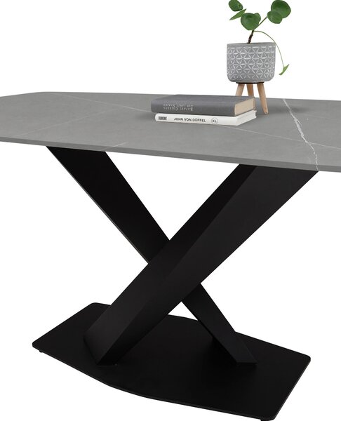 JÍDELNÍ STŮL, šedá, černá, 180/90/75 cm P & B - Jídelní stoly, Online Only