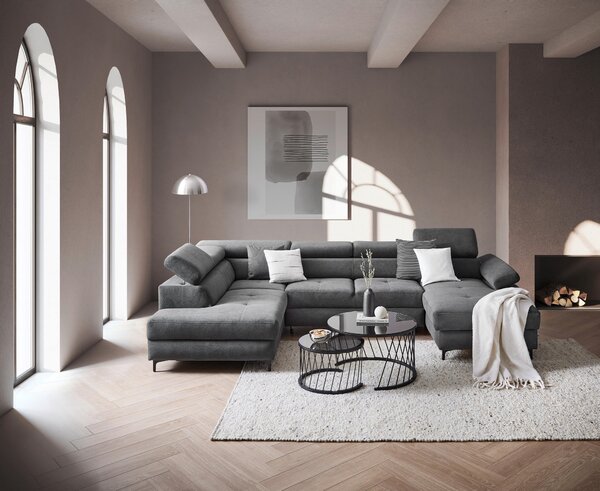 SEDACÍ SOUPRAVA, textil, barvy grafitu Stylife - Sedací soupravy