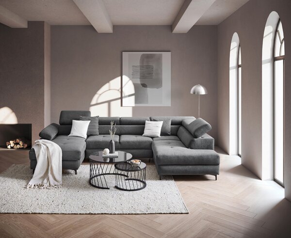 SEDACÍ SOUPRAVA, textil, barvy grafitu Stylife - Sedací soupravy
