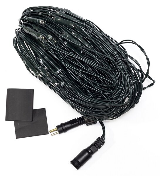 DECOLED Hobby Line LED světelná síť, 200 × 150 cm, ledově bílá, 90 diod, tmavě zelený kabel, IP44, prodlužovací