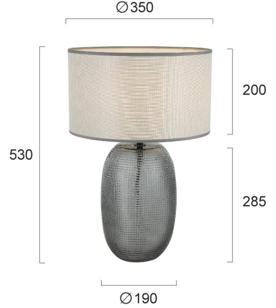 Stolní lampa JENIFER 1xE27/40W/230V šedá/kouřová