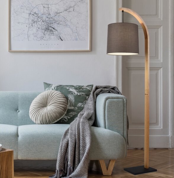 Stojací lampa HANA 1xE27/40W/230V hnědá