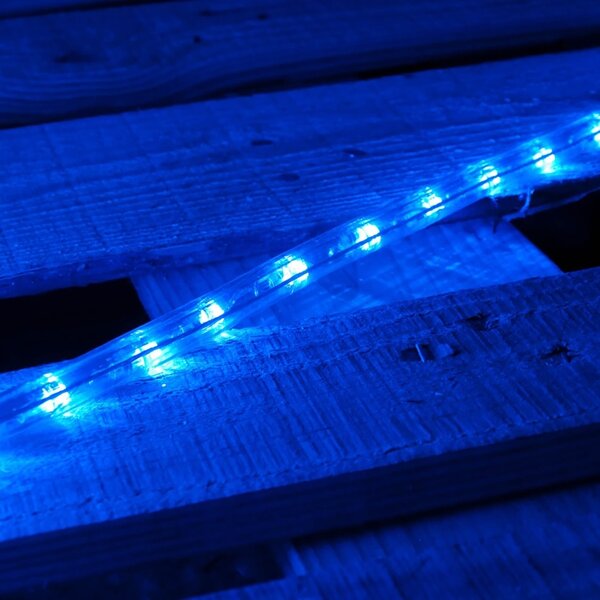 DECOLED Easy Fix světelná LED hadice venkovní, 50 m, modrá, 1500 diod, čirý kabel, IP44, cívka